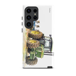 Furrow & Fields Tough case for Samsung® Glossy / Samsung Galaxy S23 Ultra John Deere 4350 Watercolor | Tough case for Samsung® Quality Farmers Merch