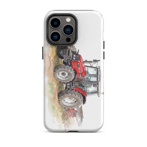 Furrow & Fields Tough Case for iPhone® iPhone 14 Pro Max Massey Ferguson 6255 Watercolor | Tough Case for iPhone® Quality Farmers Merch