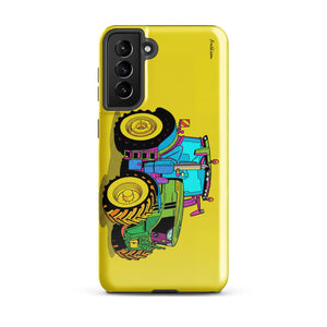 Furrow & Fields Tough case for Samsung® Glossy / Samsung Galaxy S21 Plus John Deere 6R 250 Pop Art | Tough case for Samsung® Quality Farmers Merch