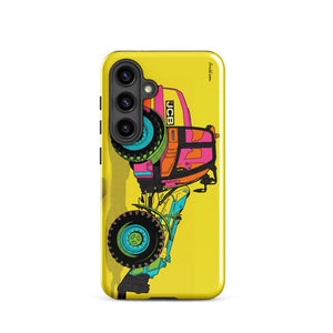 Furrow & Fields Tough case for Samsung® Glossy / Samsung Galaxy S24 JCB TM420 Pop Art | Tough case for Samsung® Quality Farmers Merch