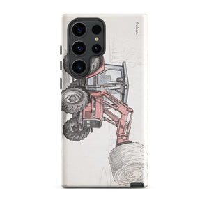 Furrow & Fields Tough case for Samsung® Glossy / Samsung Galaxy S23 Ultra Massey Ferguson 3070 Autotronic Pencil Sketch | Tough case for Samsung® Quality Farmers Merch