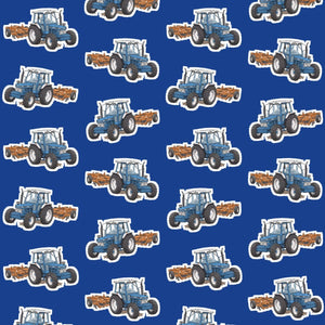 Ford 7810 Pillow Case – Blue, print pattern close-up