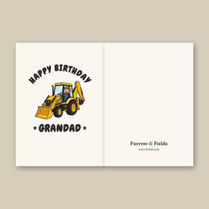 Happy Birthday Grandad JCB 3CX | Kids Greeting Card
