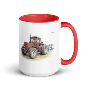 Fiat 1880 Watercolor | 15 oz Mug with Color Inside - Red