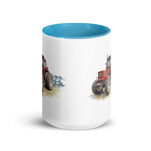 Fiat 1880 Watercolor | 15 oz Mug with Color Inside - side view