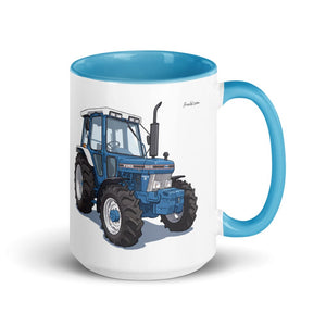 Ford 5610 Force II Illustration | 15 oz Mug with Color Inside - Blue