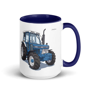Ford 5610 Force II Illustration | 15 oz Mug with Color Inside - Dark Blue