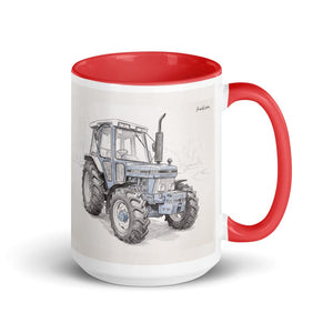 Ford 5610 Force II Pencil Sketch | 15 oz Mug with Color Inside - Red