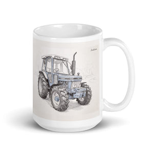 Ford 5610 Force II Pencil Sketch | White Glossy Mug