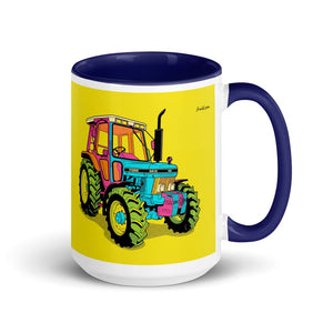 Ford 5610 Force II Pop Art | 15 oz Mug with Color Inside - Dark Blue