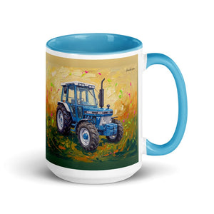 Ford 5610 Force II Splash Art | 15 oz Mug with Color Inside - Blue