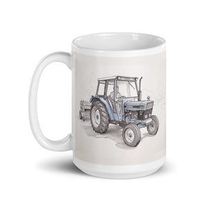 Ford 6640 SLE Pencil Sketch | White Glossy Mug - view 3