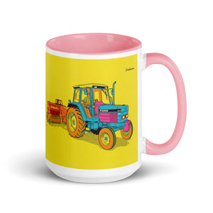 Ford 6640 SLE Pop Art | 15 oz Mug with Color Inside - Pink