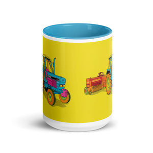 Ford 6640 SLE Pop Art | 15 oz Mug with Color Inside - side view