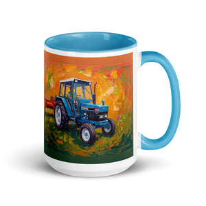 Ford 6640 SLE Splash Art | 15 oz Mug with Color Inside - Blue