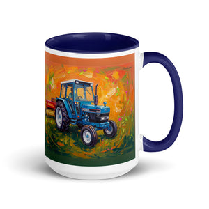 Ford 6640 SLE Splash Art | 15 oz Mug with Color Inside - Dark Blue