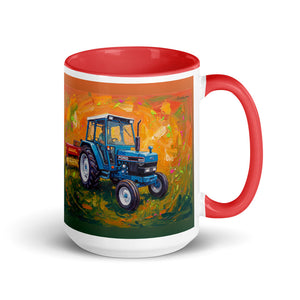 Ford 6640 SLE Splash Art | 15 oz Mug with Color Inside - Red