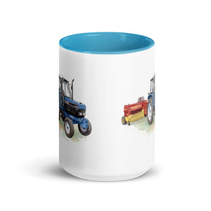 Ford 6640 SLE Watercolor | 15 oz Mug with Color Inside - side view