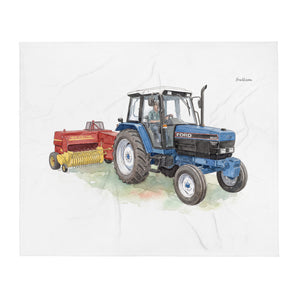 Ford 6640 SLE Watercolor | Throw Blanket