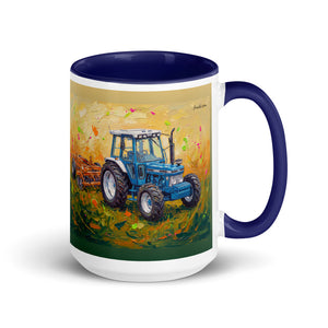 Ford 7810 Generation III Splash Art | 15 oz Mug with Color Inside - Dark Blue