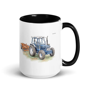 Ford 7810 Generation III Watercolor | 15 oz Mug with Color Inside - Black