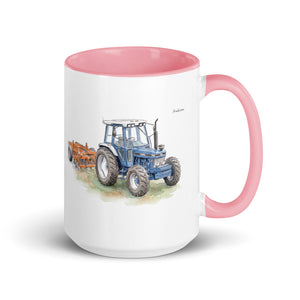 Ford 7810 Generation III Watercolor | 15 oz Mug with Color Inside - Pink