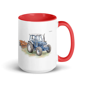 Ford 7810 Generation III Watercolor | 15 oz Mug with Color Inside - Red