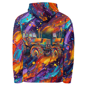 Furrow and Fields Hoodie Deutz-Fahr DX 140 Splash Art | All-Over Print Hoodie Quality Farmers Merch