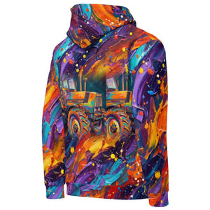 Furrow and Fields Hoodie Deutz-Fahr DX 140 Splash Art | All-Over Print Hoodie Quality Farmers Merch