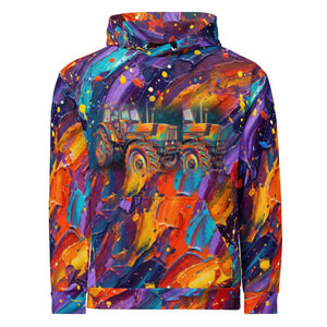 Furrow and Fields Hoodie Deutz-Fahr DX 140 Splash Art | All-Over Print Hoodie Quality Farmers Merch