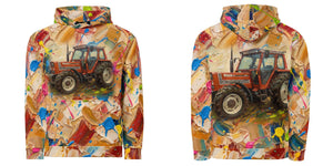 Furrow and Fields Hoodie Fiat 110-90 DT Splash Art | All-Over Print Hoodie Quality Farmers Merch