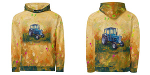 Furrow and Fields Hoodie Ford 4600 Splash Art | All-Over Print Hoodie Quality Farmers Merch