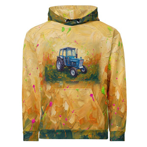 Furrow and Fields Hoodie Ford 4600 Splash Art | All-Over Print Hoodie Quality Farmers Merch
