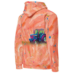 Furrow and Fields Hoodie Ford 6640 Splash Art | All-Over Print Hoodie Quality Farmers Merch