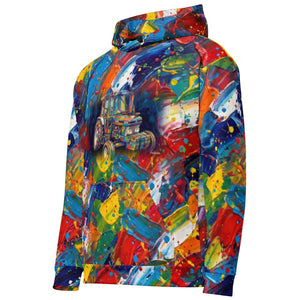 Furrow and Fields Hoodie Ford 6810 2WD Splash Art | All-Over Print Hoodie Quality Farmers Merch