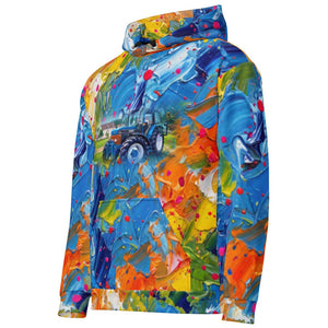 Furrow and Fields Hoodie Ford 7840 Splash Art | All-Over Print Hoodie Quality Farmers Merch