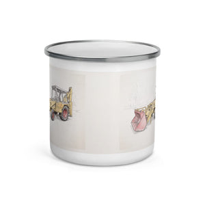 JCB 3C II Pencil Sketch | Enamel Mug - view 2