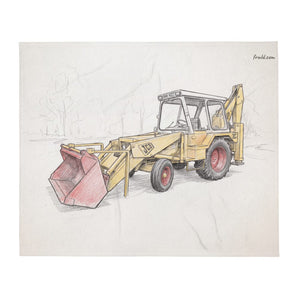 JCB 3C II Pencil Sketch | Throw Blanket