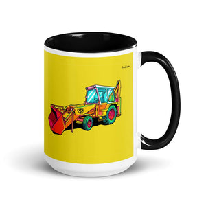 JCB 3C II Pop Art | 15 oz Mug with Color Inside - Black