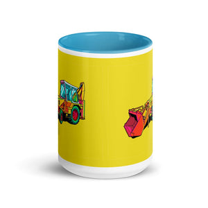 JCB 3C II Pop Art | 15 oz Mug with Color Inside - side view