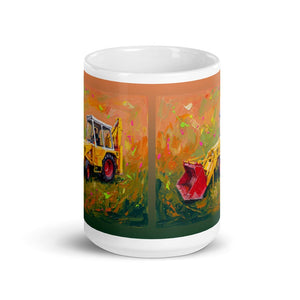 JCB 3C II Splash Art | White Glossy Mug - view 2