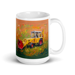 JCB 3C II Splash Art | White Glossy Mug