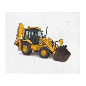 JCB 3CX Sitemaster Plus Illustration | Throw Blanket