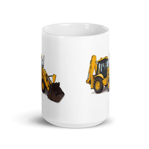JCB 3CX Sitemaster Plus Illustration | White Glossy Mug - view 2
