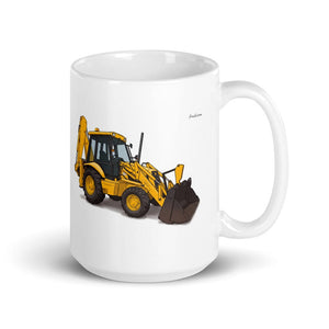 JCB 3CX Sitemaster Plus Illustration | White Glossy Mug