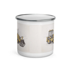 JCB 3CX Sitemaster Plus Pencil Sketch | Enamel Mug - view 2