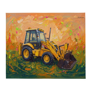 JCB 3CX Sitemaster Plus Splash Art | Throw Blanket