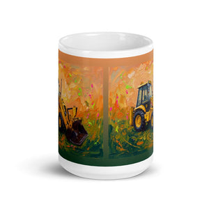JCB 3CX Sitemaster Plus Splash Art | White Glossy Mug - view 2