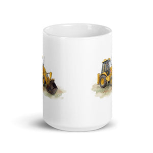 JCB 3CX Sitemaster Plus Watercolor | White Glossy Mug - view 2