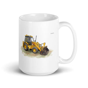 JCB 3CX Sitemaster Plus Watercolor | White Glossy Mug